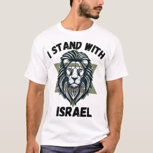 Regal Lion met Star of David Emblem Design T-shirt