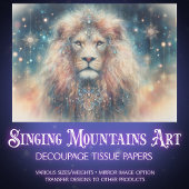 Regal Lion of Judah Christian Art Decoupage Tissuepapier