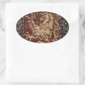 Regal Lion Tapestry Ovale Sticker (Tas)