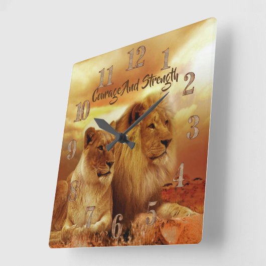 Regal Lions Acryl wandklok (Hoek)