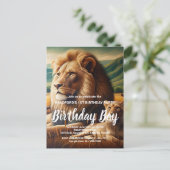 Regal Lions Roaming Birthday uitnodiging (Staand voorkant)