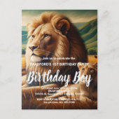 Regal Lions Roaming Birthday uitnodiging (Voorkant)
