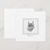 Regal Maine Coon Cat Sketting in Black and White Notitiekaartje (Voorkant / Achterkant)
