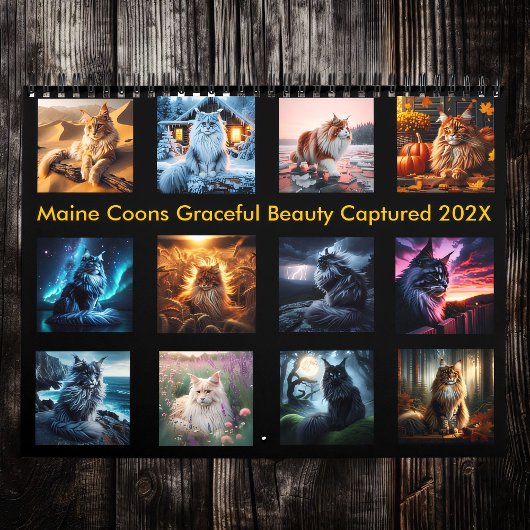 Regal Maine Coons: Graceful Beauty 202x vastgelegd Kalender