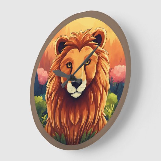 "Regal Majesteit: De Trotse Staar van de Leeuwenko Grote Klok (Hoek)