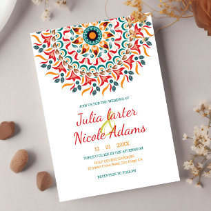 Regal Majestic Festival Elegance Mandala bruiloft Kaart