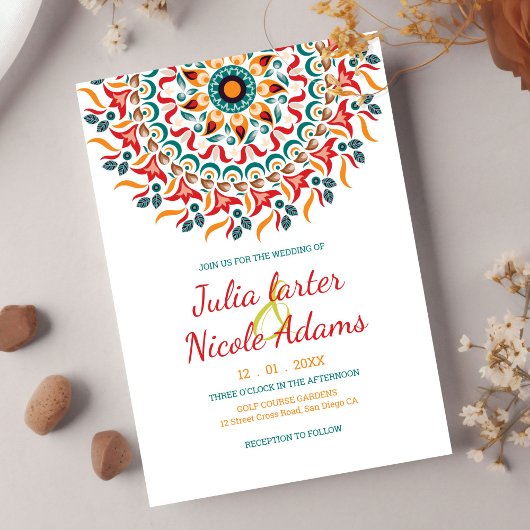 Regal Majestic Festival Elegance Mandala bruiloft Kaart