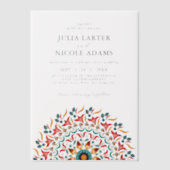 Regal Majestic Festival Elegance Mandala bruiloft Vellum Uitnodigingen (Voorkant)