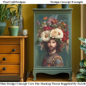 Regal Man, Bloemen Kopstuk / Crown CP6 Decoupage Tissuepapier