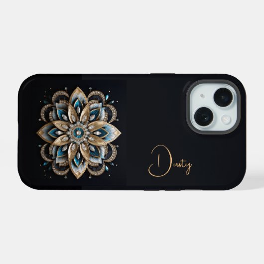 Regal Mandala Telefoon Case iPhone 15 Case (Achterkant horizontaal)