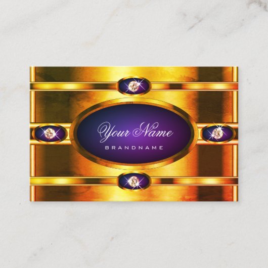 Regal Marbled Golden Shimmer Paarse kleurverloop Visitekaartje (Voorkant)