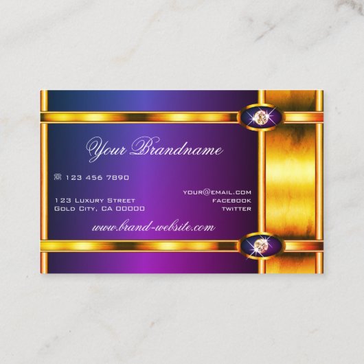 Regal Marbled Golden Shimmer Paarse kleurverloop Visitekaartje (Achterkant)