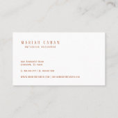 Regal Minimal bohemian Geometric Line Pattern Visitekaartje (Achterkant)