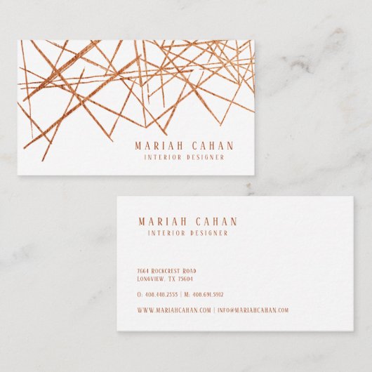 Regal Minimal bohemian Geometric Line Pattern Visitekaartje (Voorkant / Achterkant)