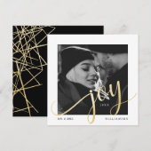 Regal & Modern Gold Geometrische Passen getrouwd F Feestdagenkaart (Voorkant / Achterkant)