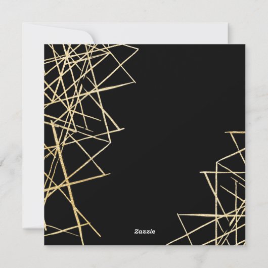 Regal & Modern Gold Geometrische Passen getrouwd F Feestdagenkaart (Achterkant)