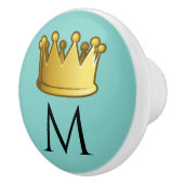 Regal Monogram Kroon Zachte Zeevrucht Groen Keramische Knop (Rechts)