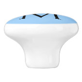 Regal Monogram Kroonpoeder Blauw Keramische Knop (Zijkant)