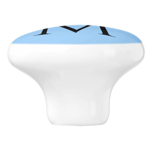 Regal Monogram Kroonpoeder Blauw Keramische Knop (Zijkant)