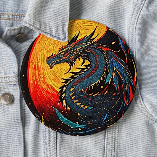 Regal Moonlit Dragon Button – Bold & Majestic (In situ)