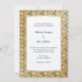 Regal Moroccan Diamonds Pattern on Gold Kaart (Voorkant)