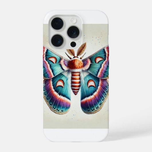 Regal Moth Study 280824IREF215 - Watercolor iPhone Hoesje (Achterkant)