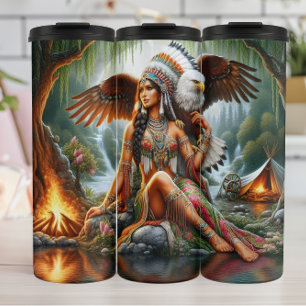 Regal Native Woman, een adelaarsmaatje. Thermosbeker