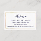 Regal Navy & Gold Circle geometrisch patroon minim Visitekaartje (Achterkant)