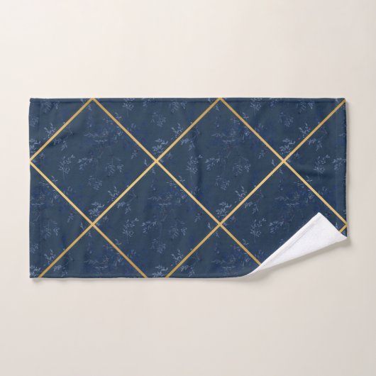 REGAL NAVY GOLD DESIGN BATH TOWEL SET BAD HANDDOEK (Handdoek)