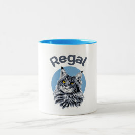 Regal... Ontdek de vele manieren van de kat... Tweekleurige Koffiemok