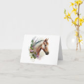 Regal Paard met Bloemkrans BLANK Kaart (Gele Bloem)