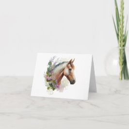 Regal Paard met Bloemkrans BLANK Kaart