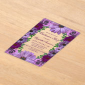 Regal Paars Floral Gradual Party Acryl Uitnodigingen (Laagn)