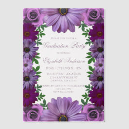 Regal Paars Floral Gradual Party Vellum Uitnodigingen