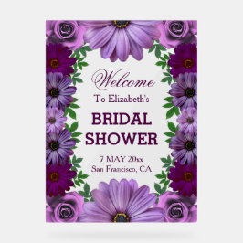 Regal Paars Floral Vrijgezellenfeest Acryl Bord
