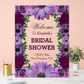 Regal Paars Floral Vrijgezellenfeest Acryl Bord (Huwelijk)