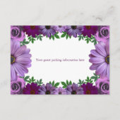 Regal Paars Floral Wedding Reception Informatiekaartje (Achterkant)