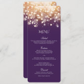 Regal Paarse en gouden bokeh lampen Menu (Voorkant / Achterkant)