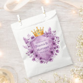 Regal Paarse Floral Crest Wedding Bedankzakje (Geknipt)