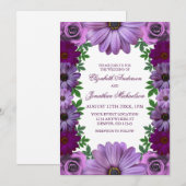 Regal Paarse Floral Wedding Kaart (Voorkant / Achterkant)