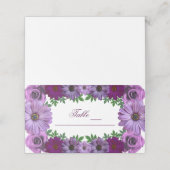 Regal Paarse Floral Wedding Plaatskaartje (Buitenkant ongevouwen)