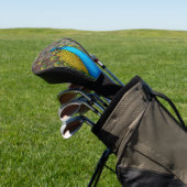 Regal Peacock Bird met Blauwgroen en Gold Plumage Golfheadcover (Insitu)