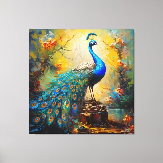 Regal Peacock Canvas Afdruk (Voorkant)