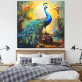 Regal Peacock Canvas Afdruk (Insitu (Slaapkamer))