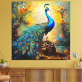 Regal Peacock Canvas Afdruk (Insitu (Woonkamer))