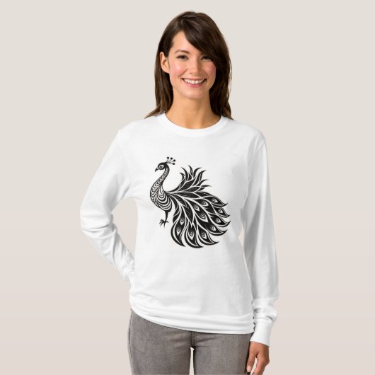 Regal Peacock Elegance T-shirt Design (Voorkant volledig)