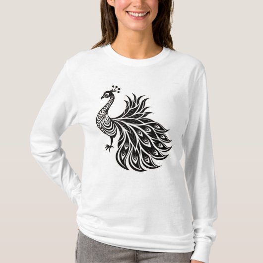 Regal Peacock Elegance T-shirt Design (Voorkant)