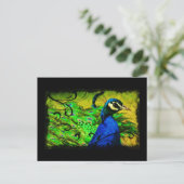 Regal Peacock Elegant Fine Art Briefkaart (Staand voorkant)