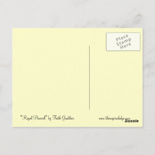 Regal Peacock Elegant Fine Art Briefkaart (Achterkant)