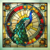Regal Peacock Faux Glas in lood Raamsticker (Vel 3)